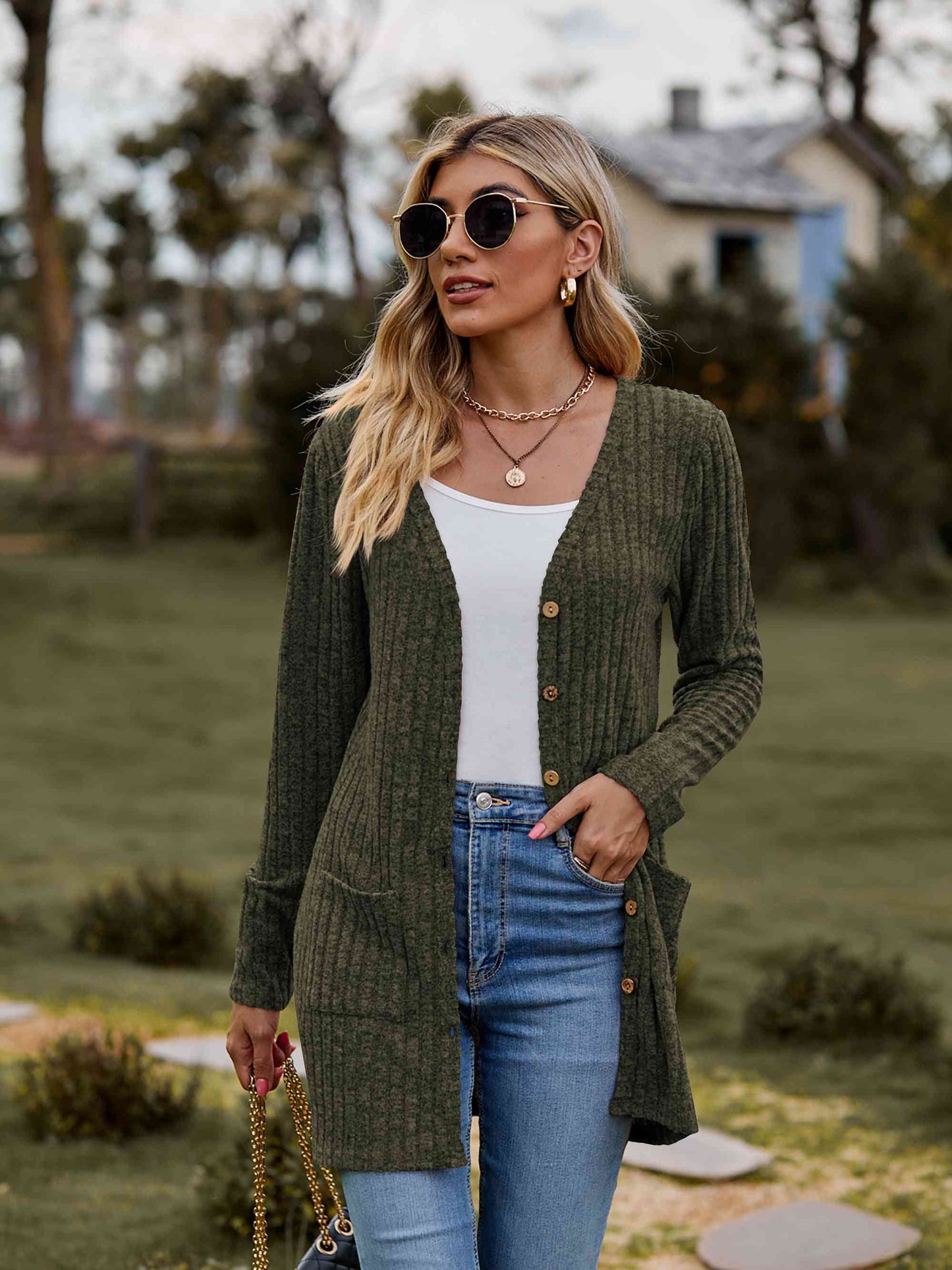 Fuzzy Soft Button Front Cardigan - 7 Color Options