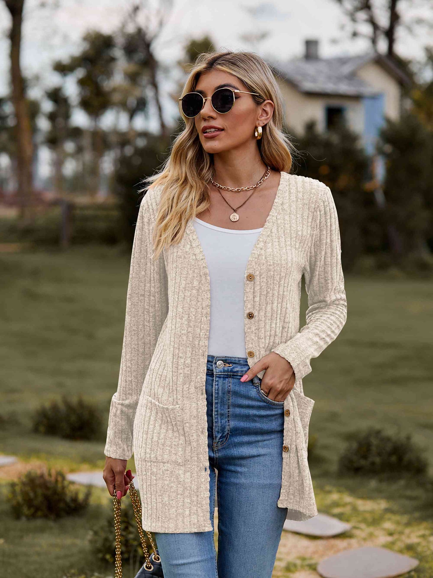 Fuzzy Soft Button Front Cardigan - 7 Color Options