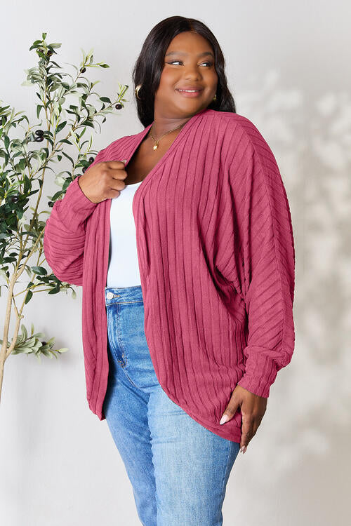 Lightweight Ribbed Cocoon Cardigan - 5 Color Options