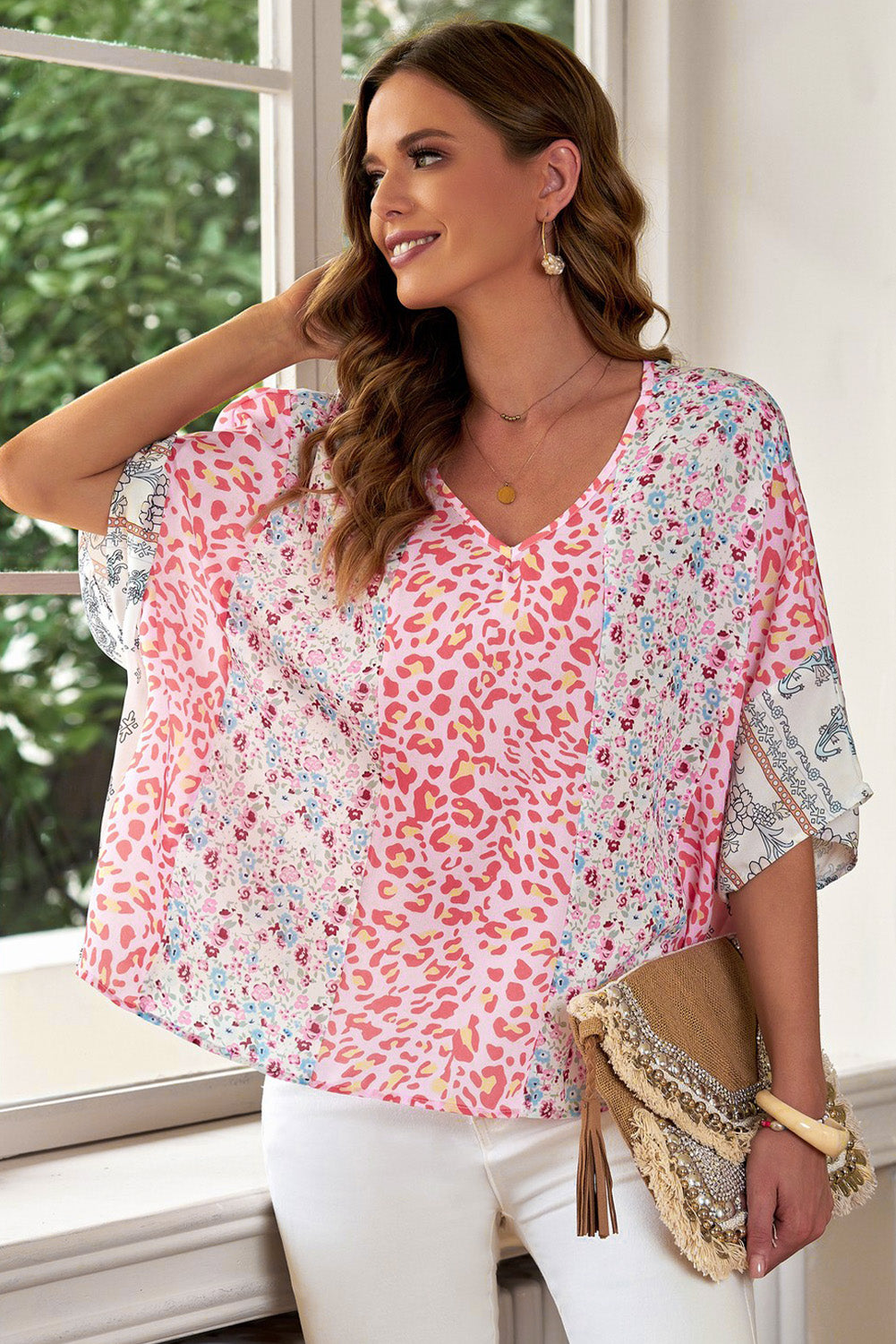 Cali Mixed Print Blouse