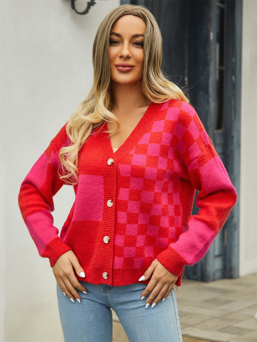 Wonderland Mixed Checker Cardigan - 4 Color Options