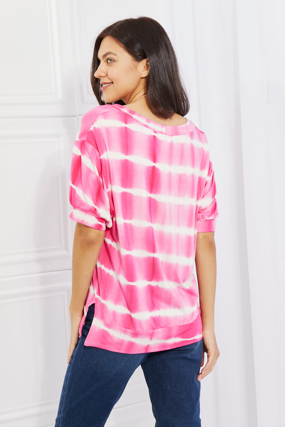 Tie Dye Stripe Relaxed Fit Top