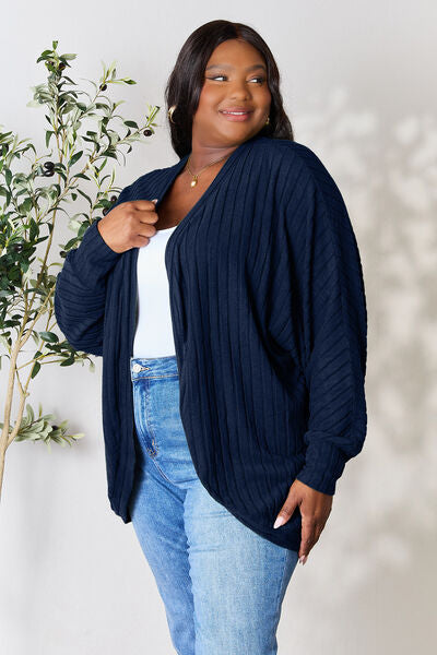 Lightweight Ribbed Cocoon Cardigan - 5 Color Options