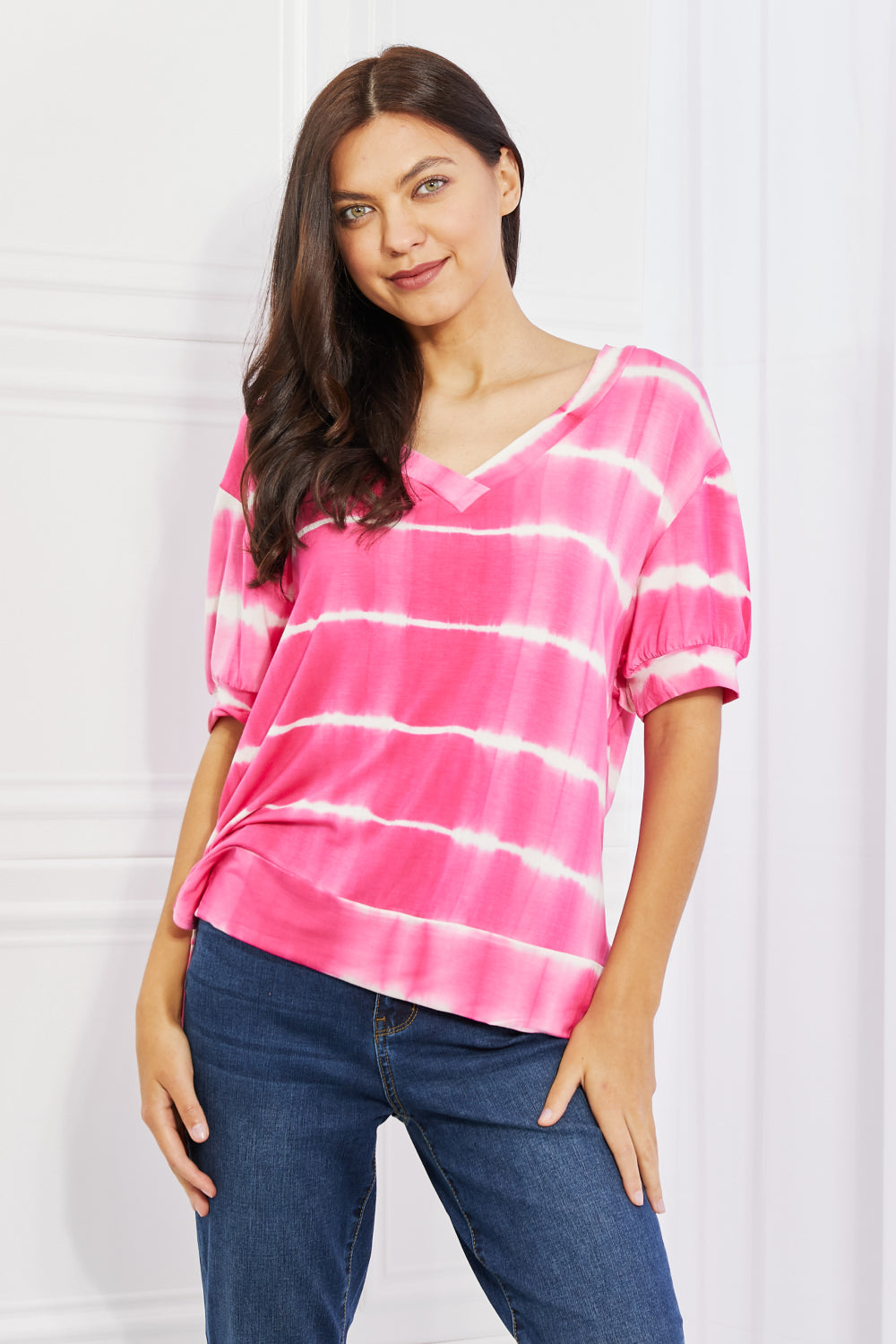 Tie Dye Stripe Relaxed Fit Top