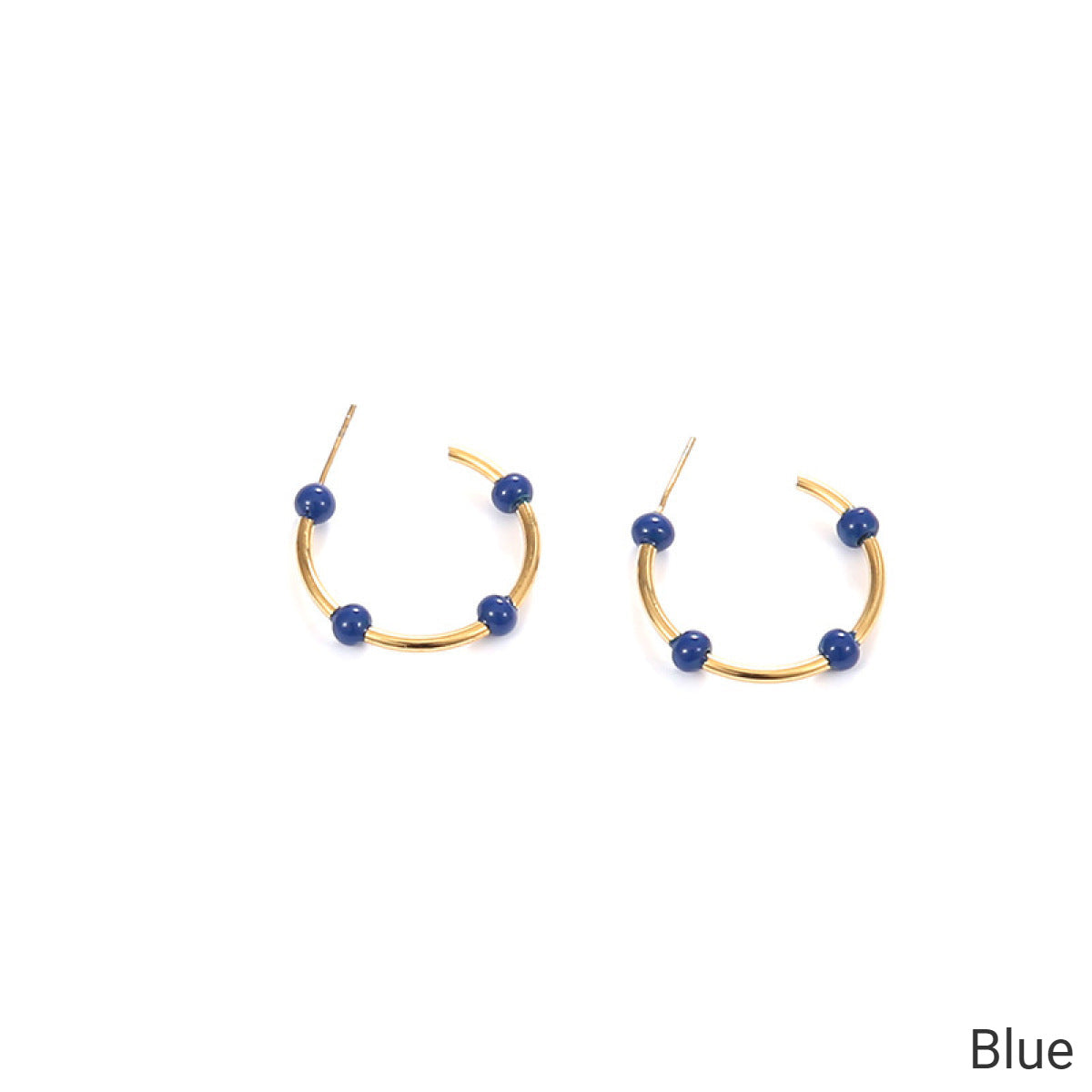 Willow Moon Retro Hand Enamel Hoop Earrings with Box - 3 Color Options