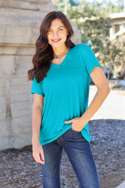 The Staple Stretchy V-Neck Short Sleeve Tee - 3 Color Options