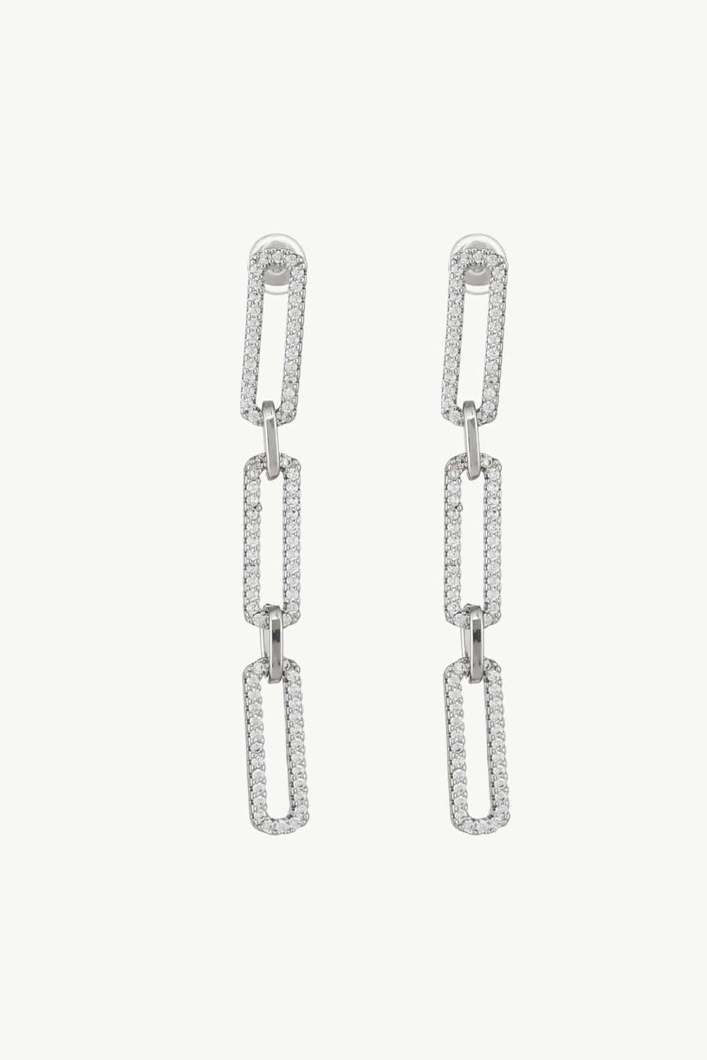 Rhinestone Paperclip Drop Earrings