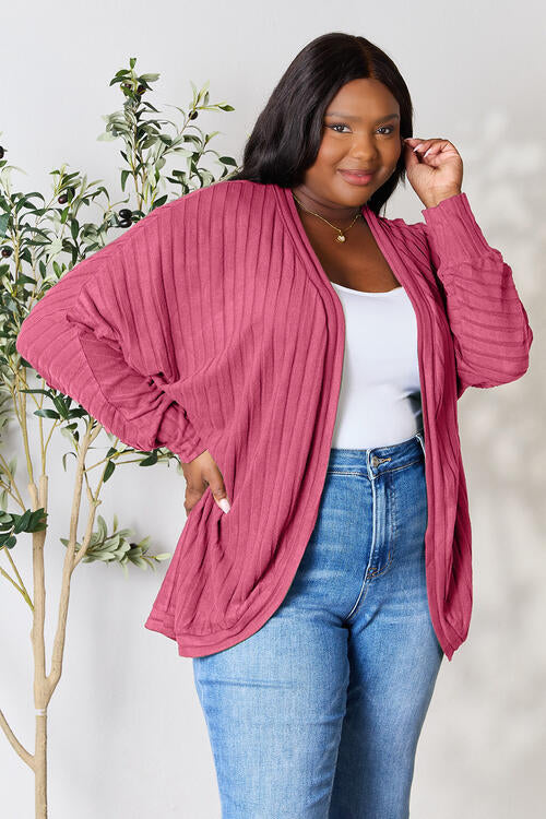 Lightweight Ribbed Cocoon Cardigan - 5 Color Options