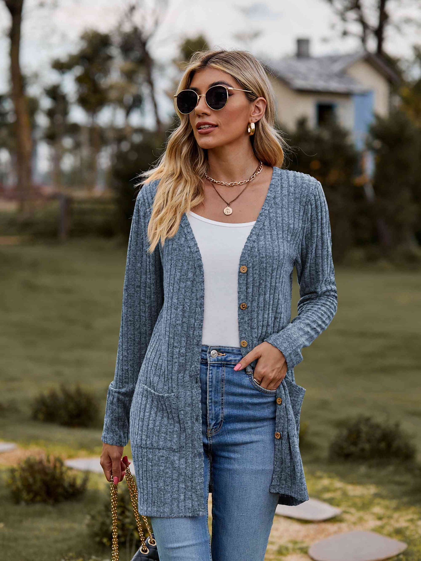 Fuzzy Soft Button Front Cardigan - 7 Color Options