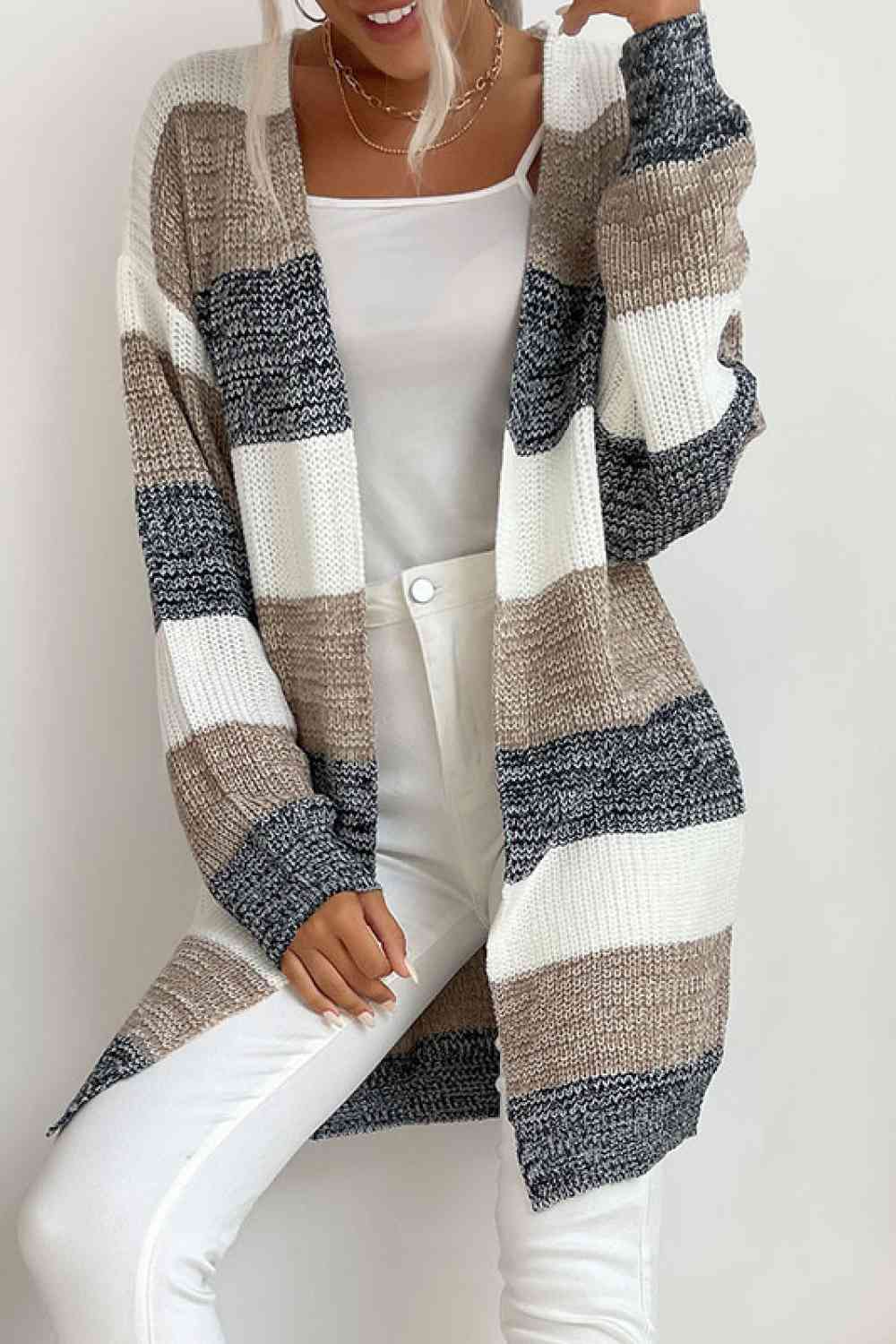 Neutral Stripes Midi Cardigan - 5 Stripe Options