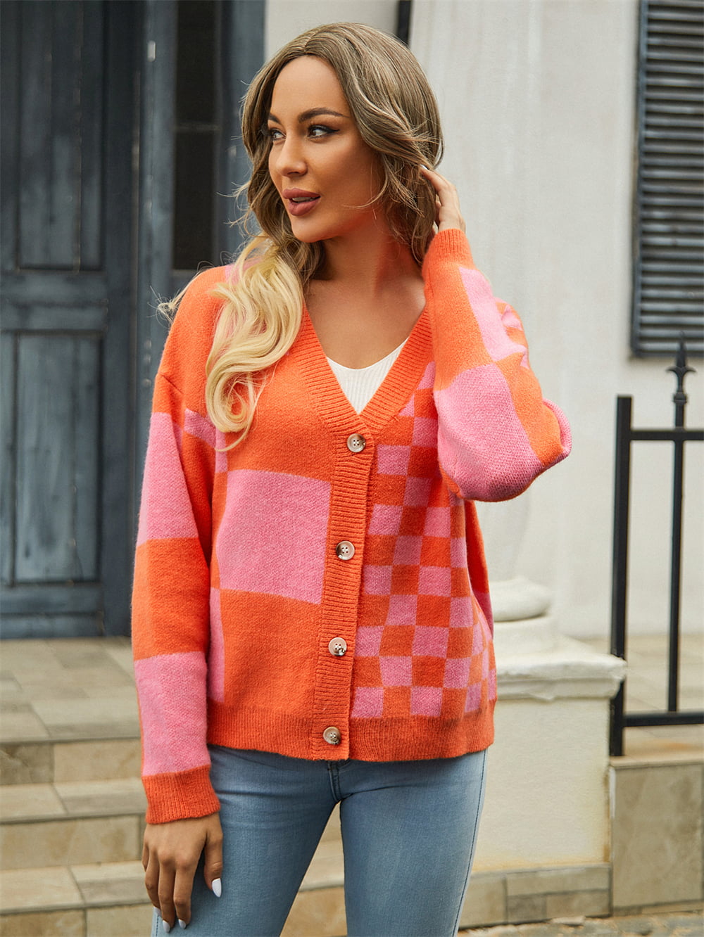 Wonderland Mixed Checker Cardigan - 4 Color Options