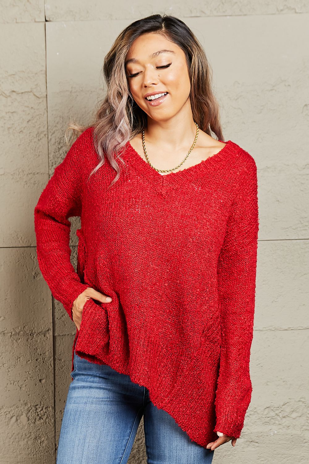 By The Fire Side Slit Sweater