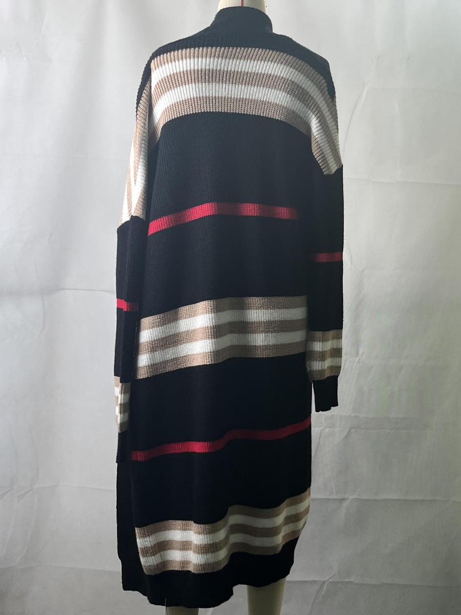 "The Burbs" Oversized Striped Knit Duster Cardigan - 2 Color Options