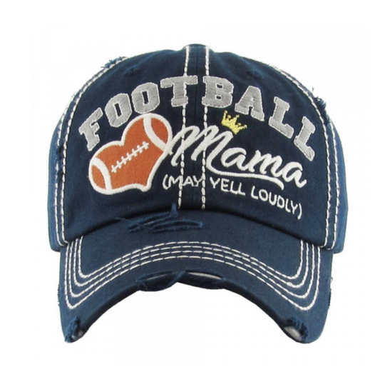 Football Mama Distressed Vintage Cap