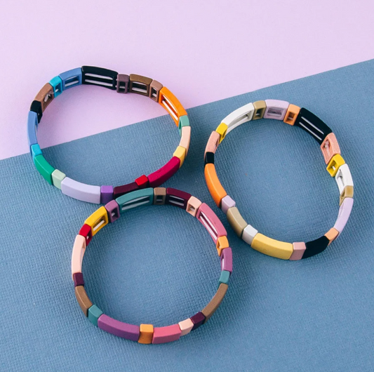 Color Block Stretch Bracelet - 3 Color Options