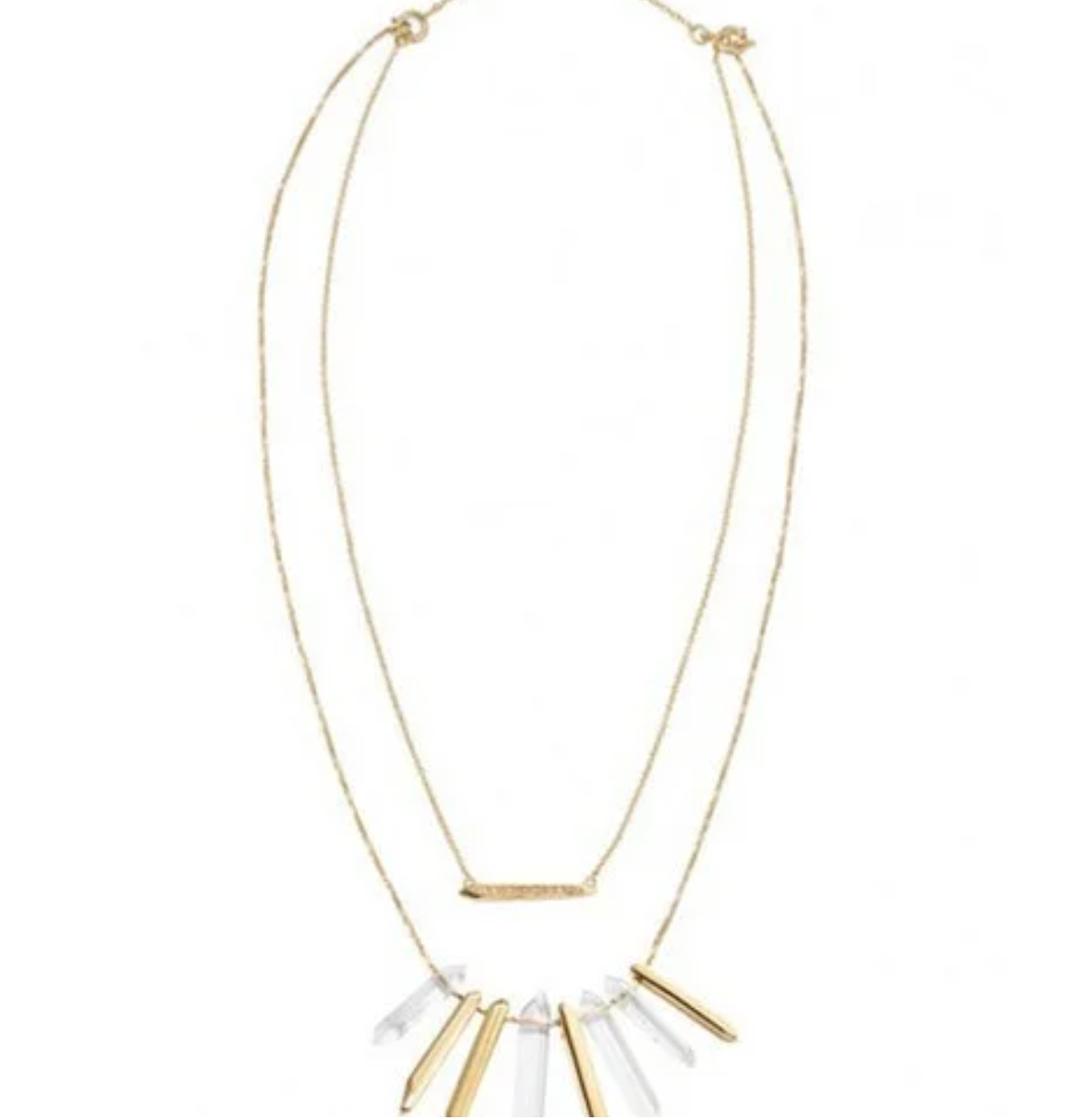 Crystal Bar Layered Necklace