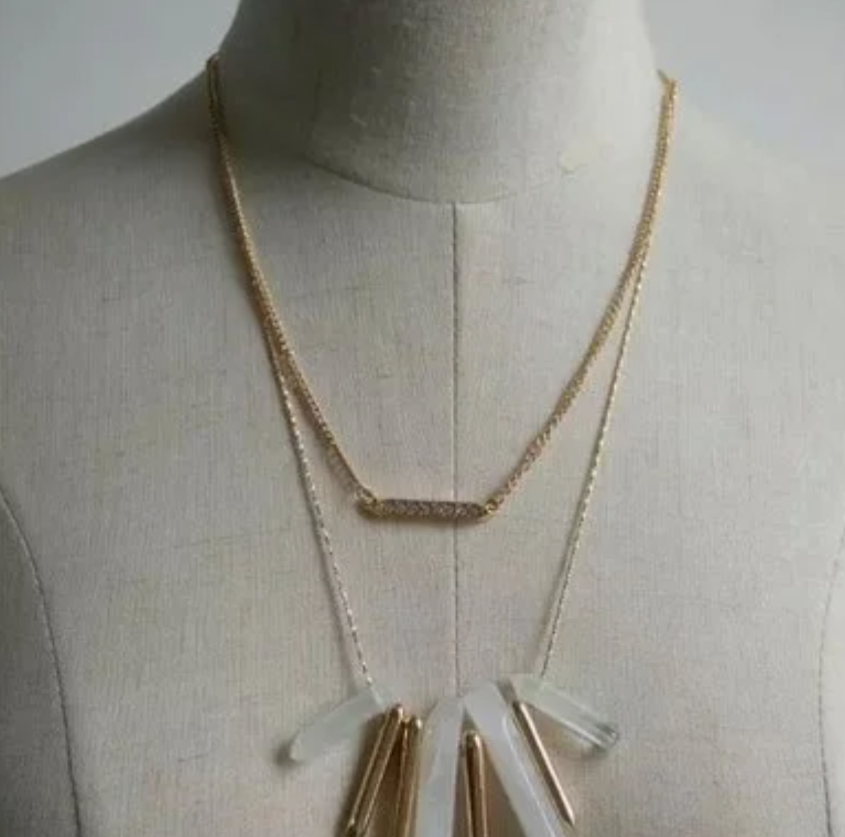 Crystal Bar Layered Necklace