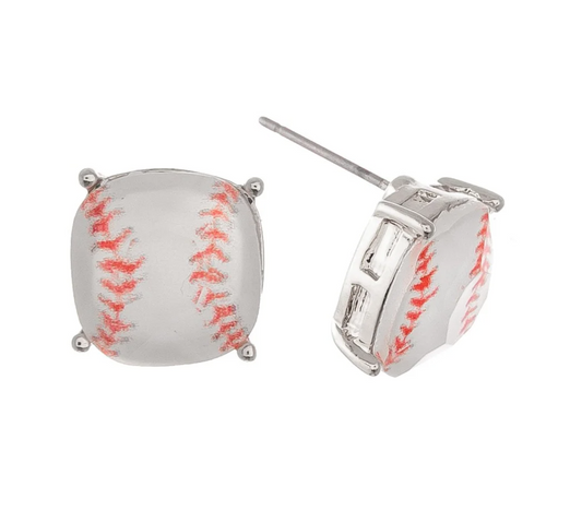 Crystal Baseball Stud Earrings