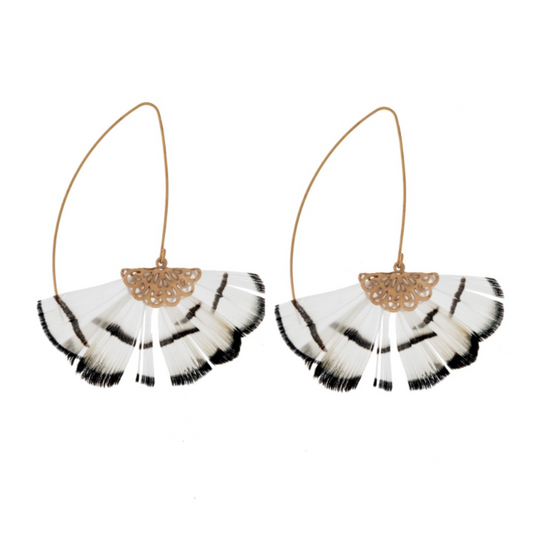 Fanned Feather Earrings