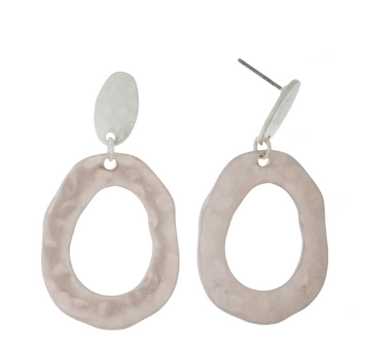 Silver & Rose Pink Satin Earrings