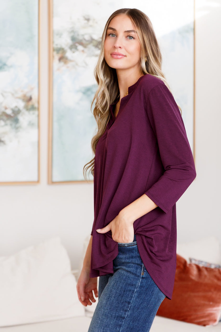 So Outstanding Gabby Top in Dark Magenta