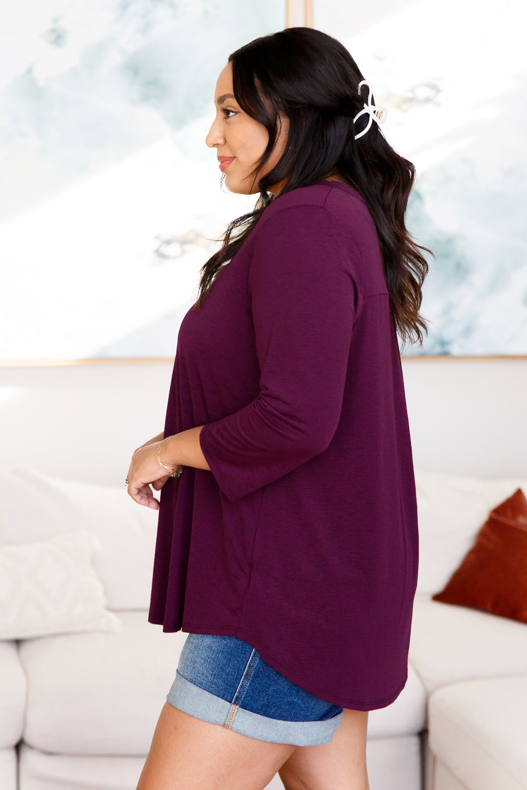 So Outstanding Gabby Top in Dark Magenta