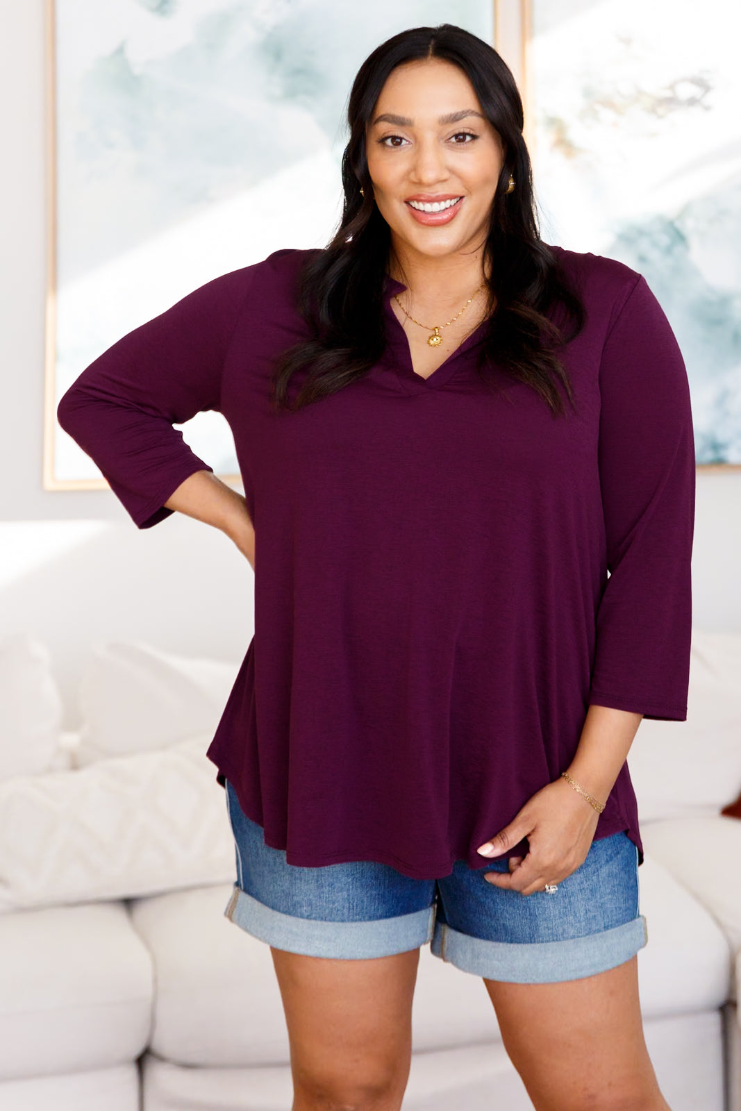 So Outstanding Gabby Top in Dark Magenta