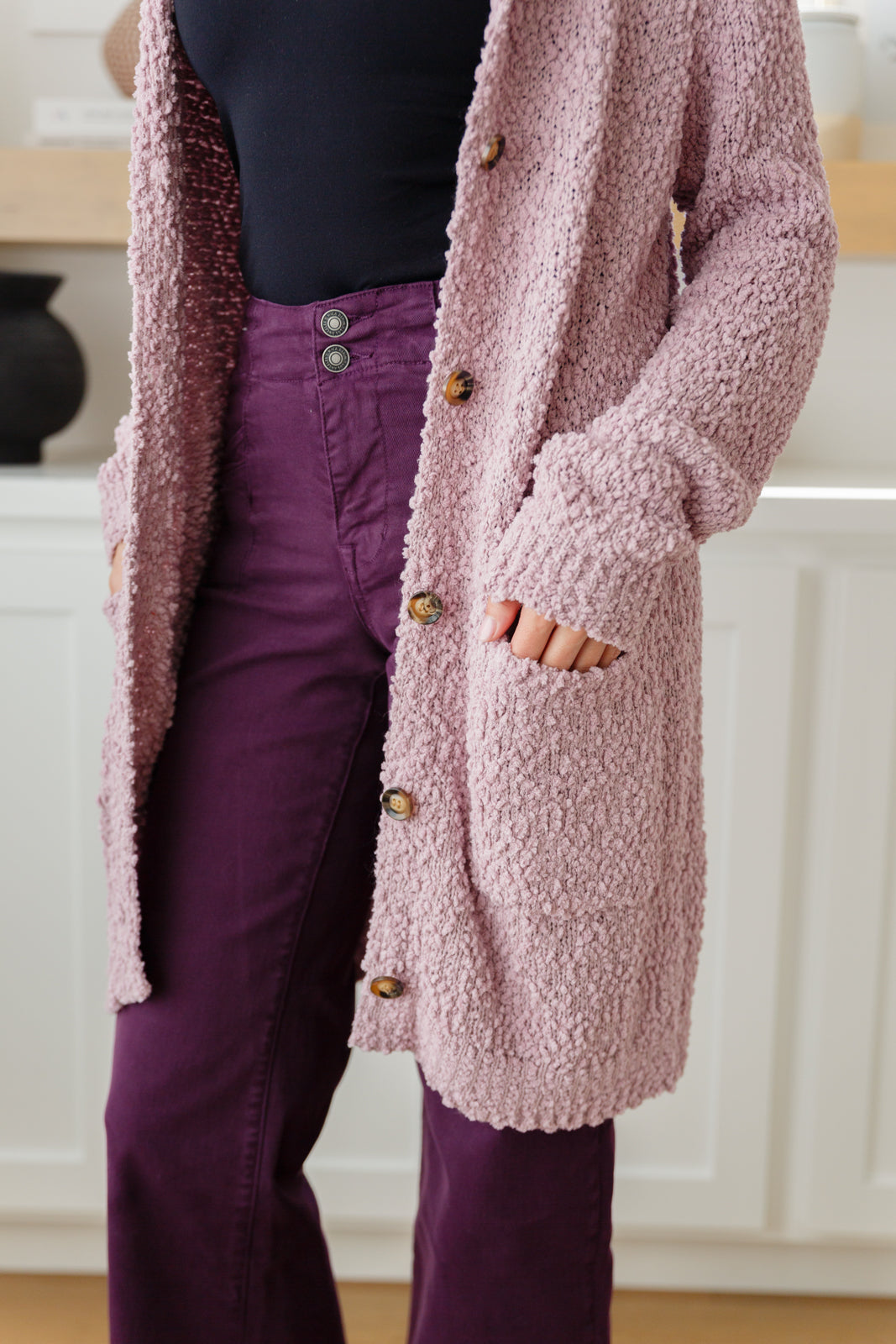 Soft Wisteria Hooded Cardigan