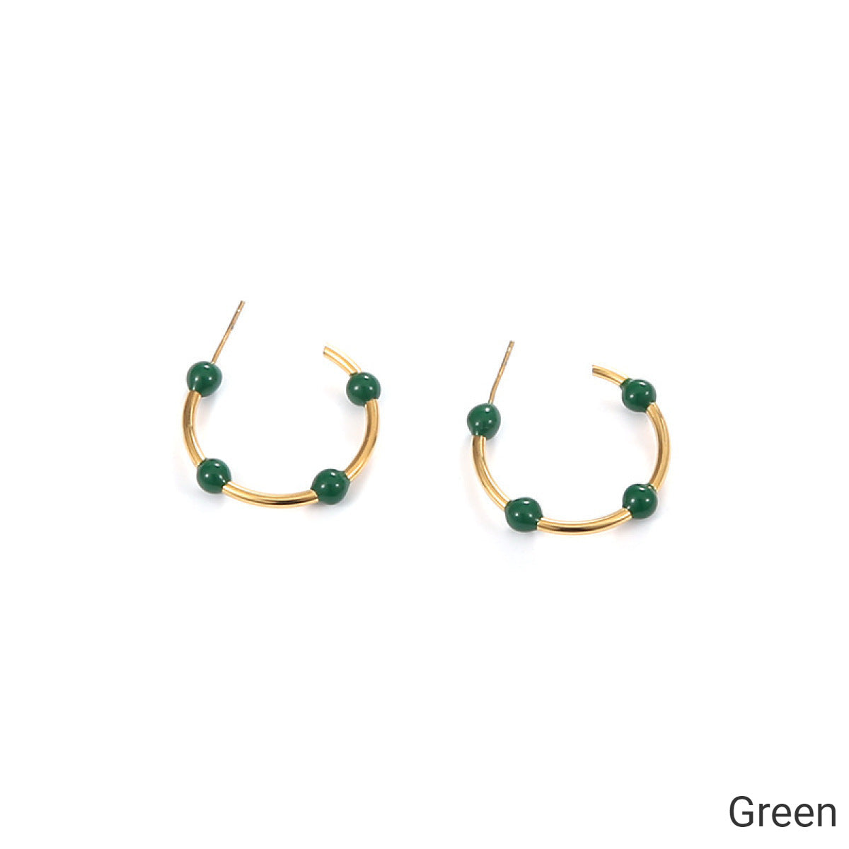 Willow Moon Retro Hand Enamel Hoop Earrings with Box - 3 Color Options