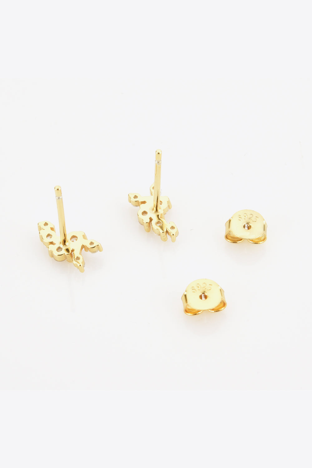 .925 Sterling Silver Cluster Stud Earrings - Silver or Gold