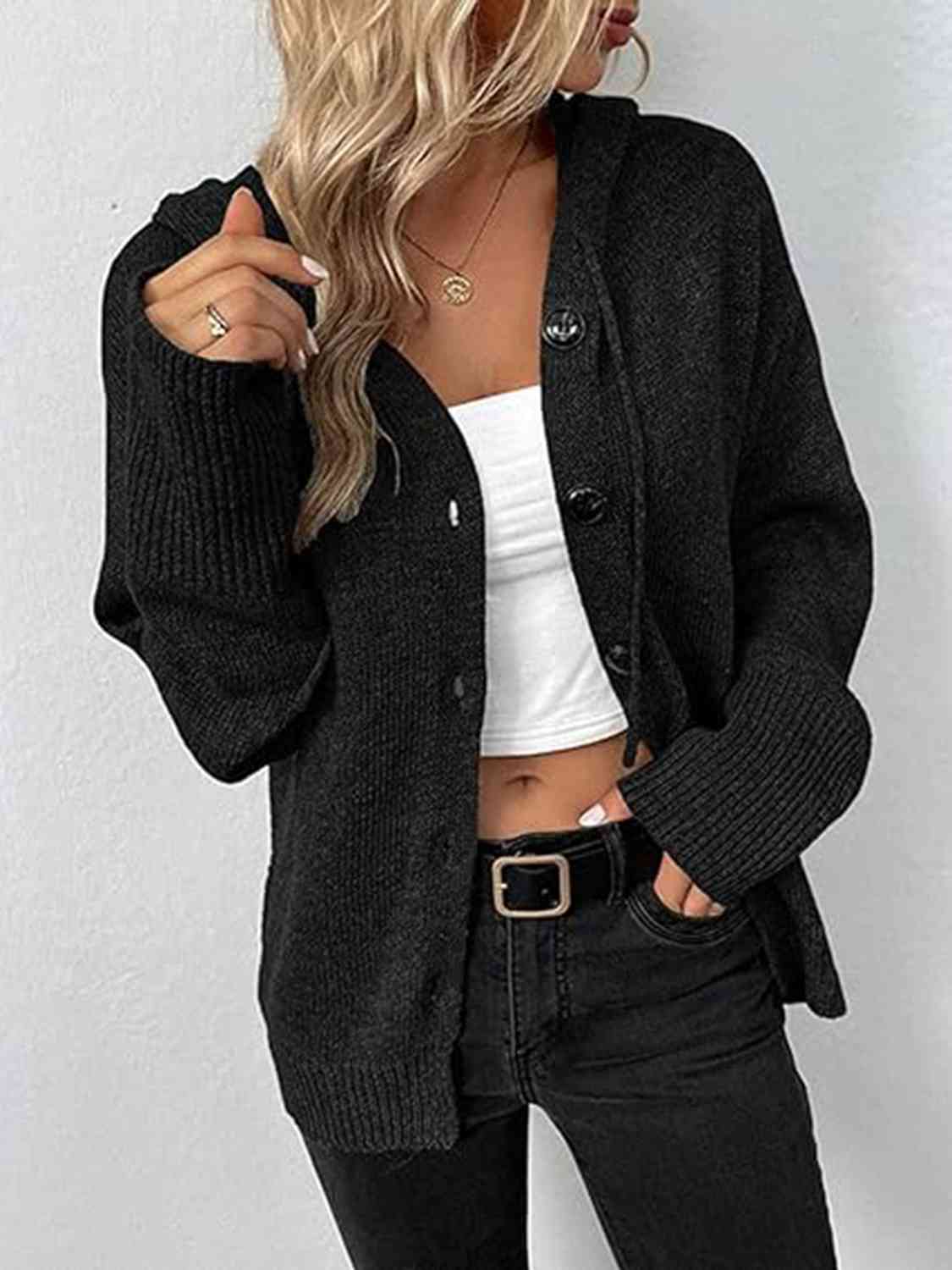 Coffee House Hooded Cardigan - 3 Color Options