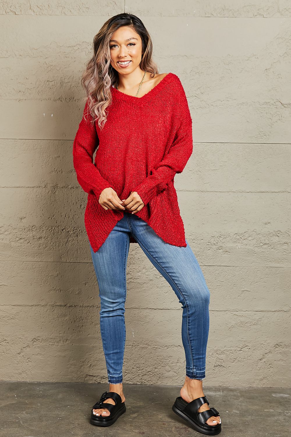 By The Fire Side Slit Sweater