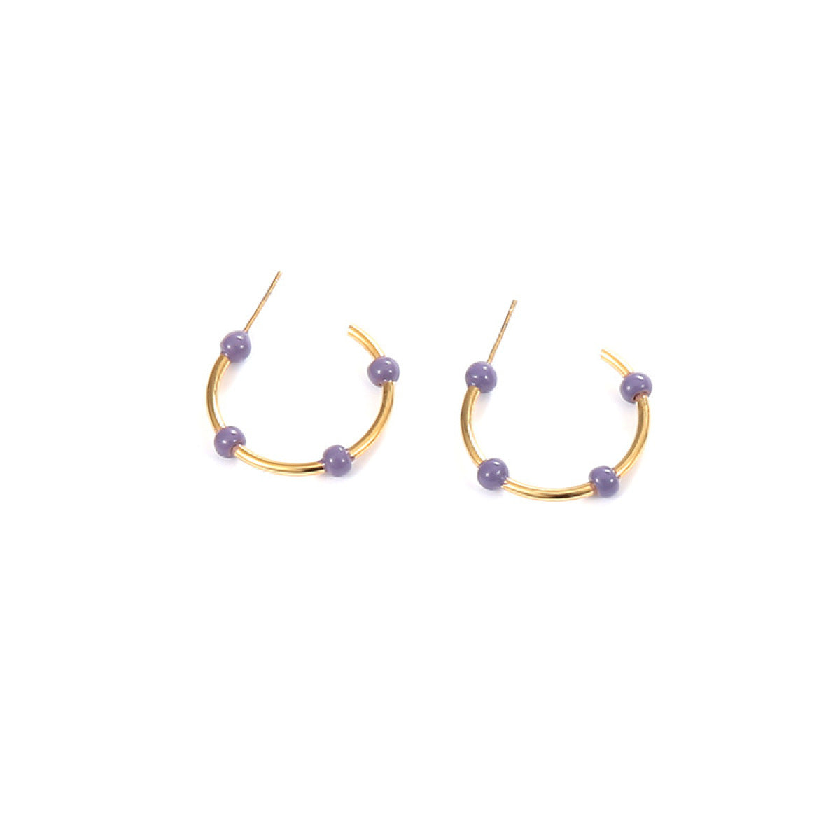 Willow Moon Retro Hand Enamel Hoop Earrings with Box - 3 Color Options