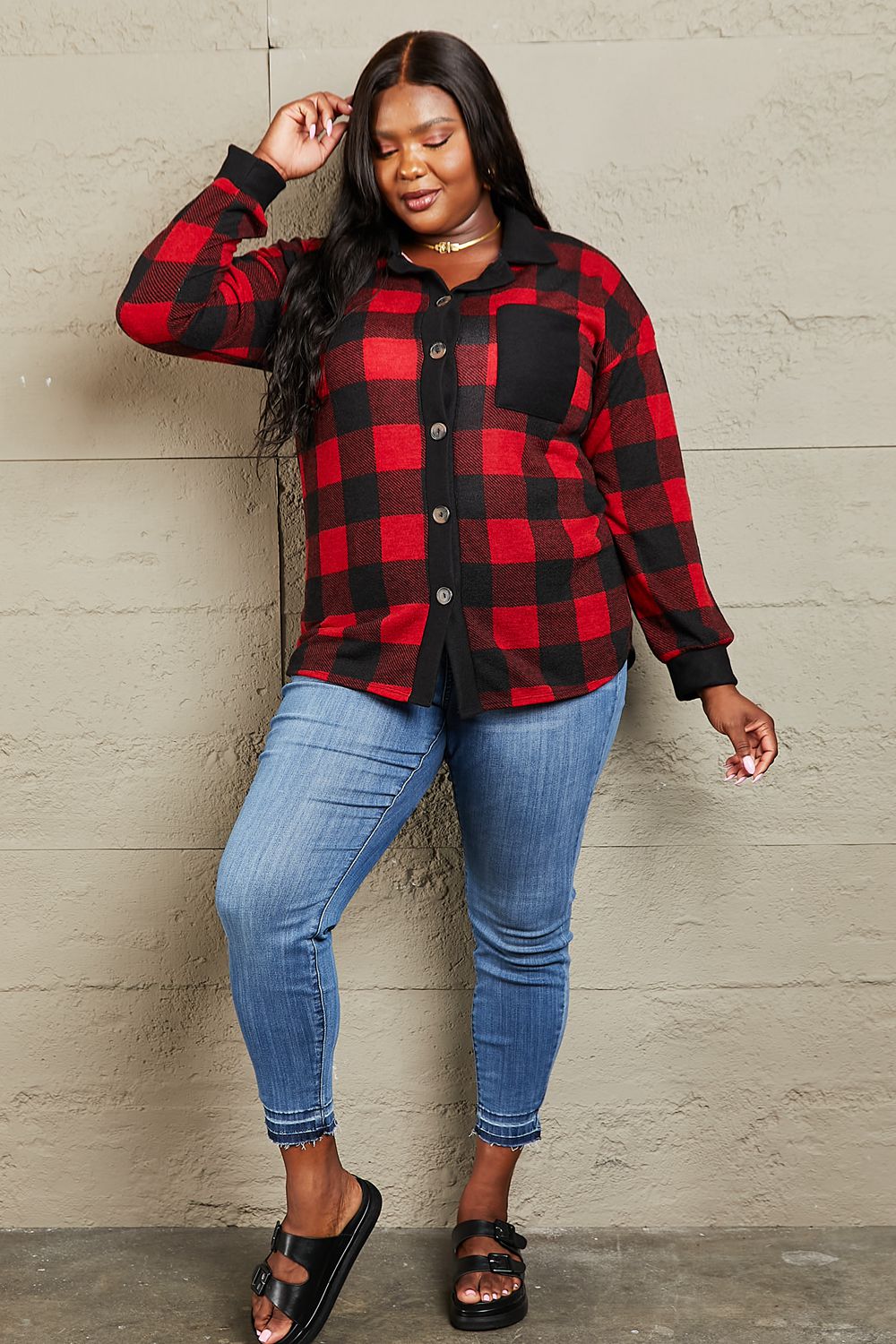 Buffalo Plaid Button Down Top