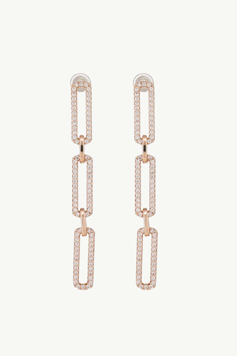 Rhinestone Paperclip Drop Earrings