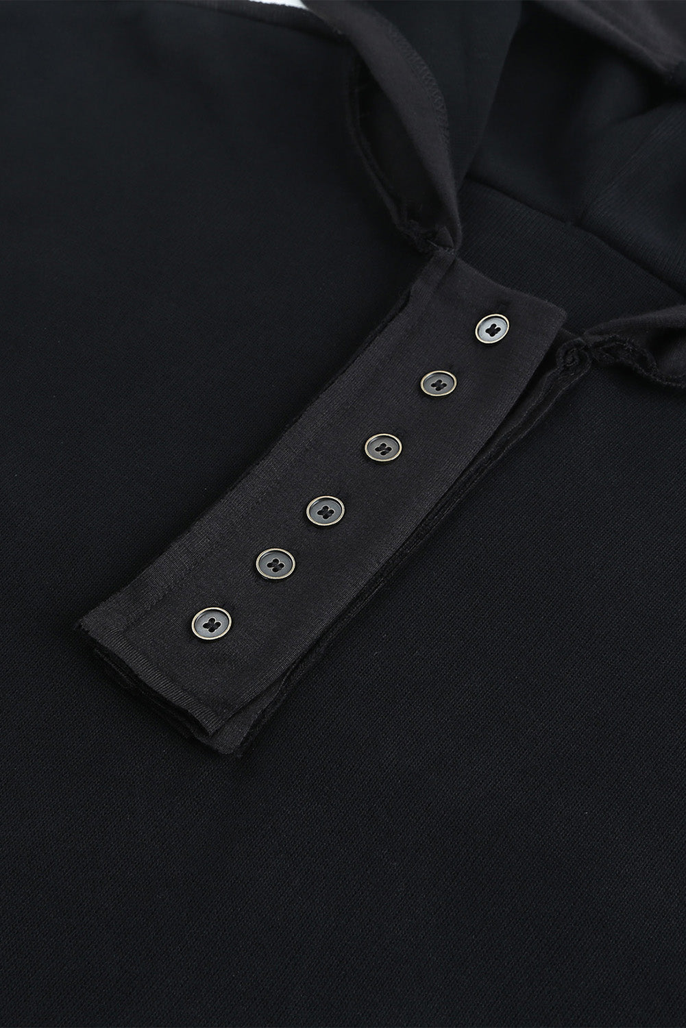 Button Placket Dropped Shoulder Hoodie - 12 Color Options