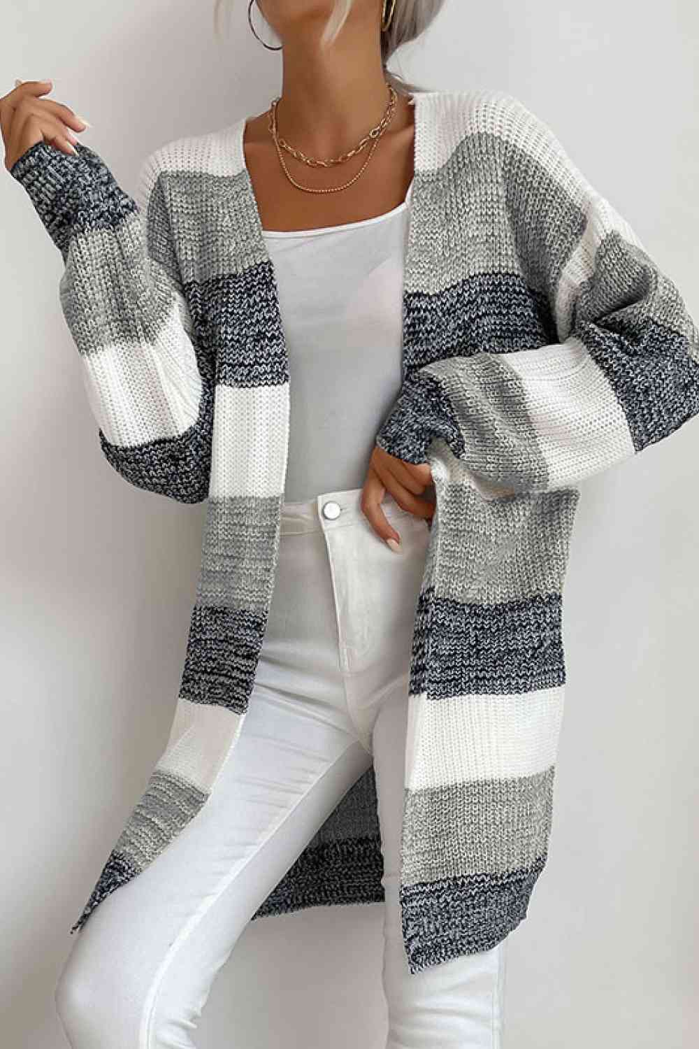 Neutral Stripes Midi Cardigan - 5 Stripe Options