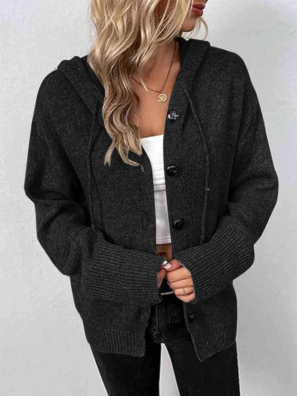 Coffee House Hooded Cardigan - 3 Color Options