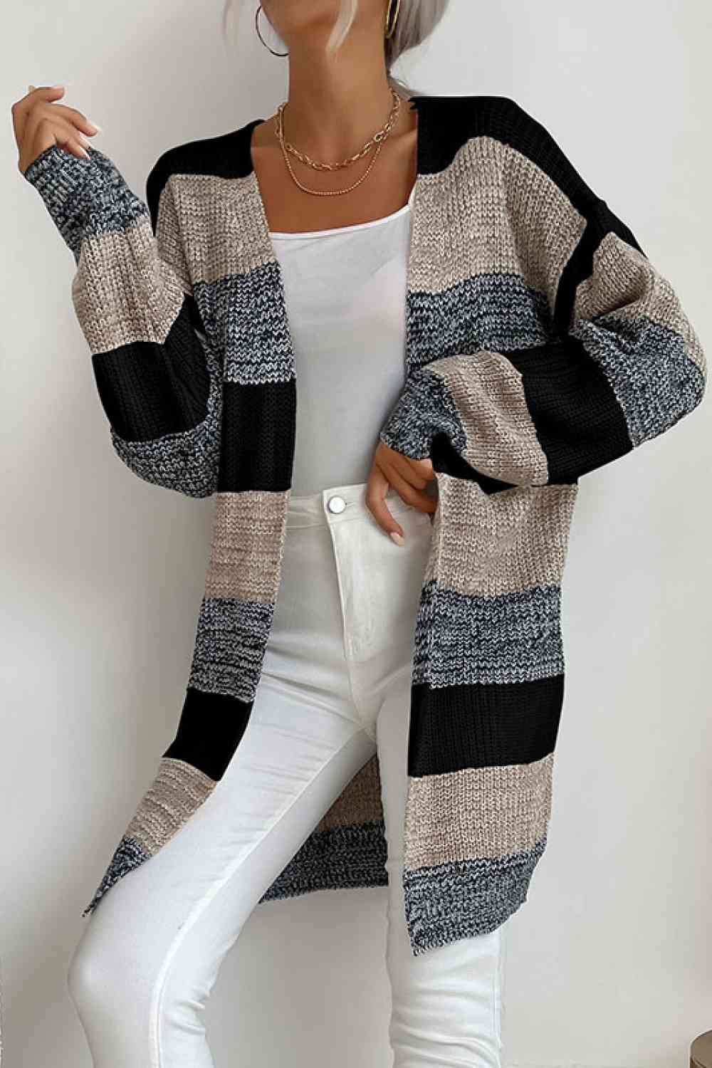 Neutral Stripes Midi Cardigan - 5 Stripe Options