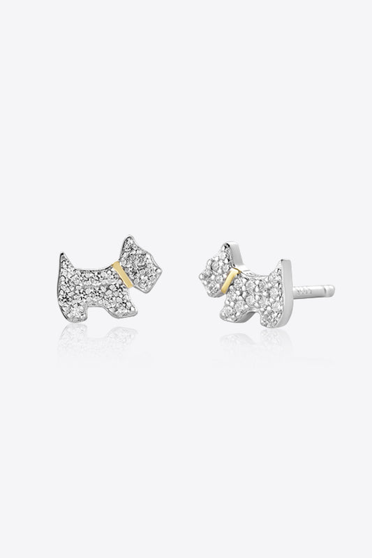 Scottie Dog Sterling Silver Stud Earrings