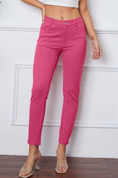 Stretchy Stitch Pocketed Pants - 10 Color Options