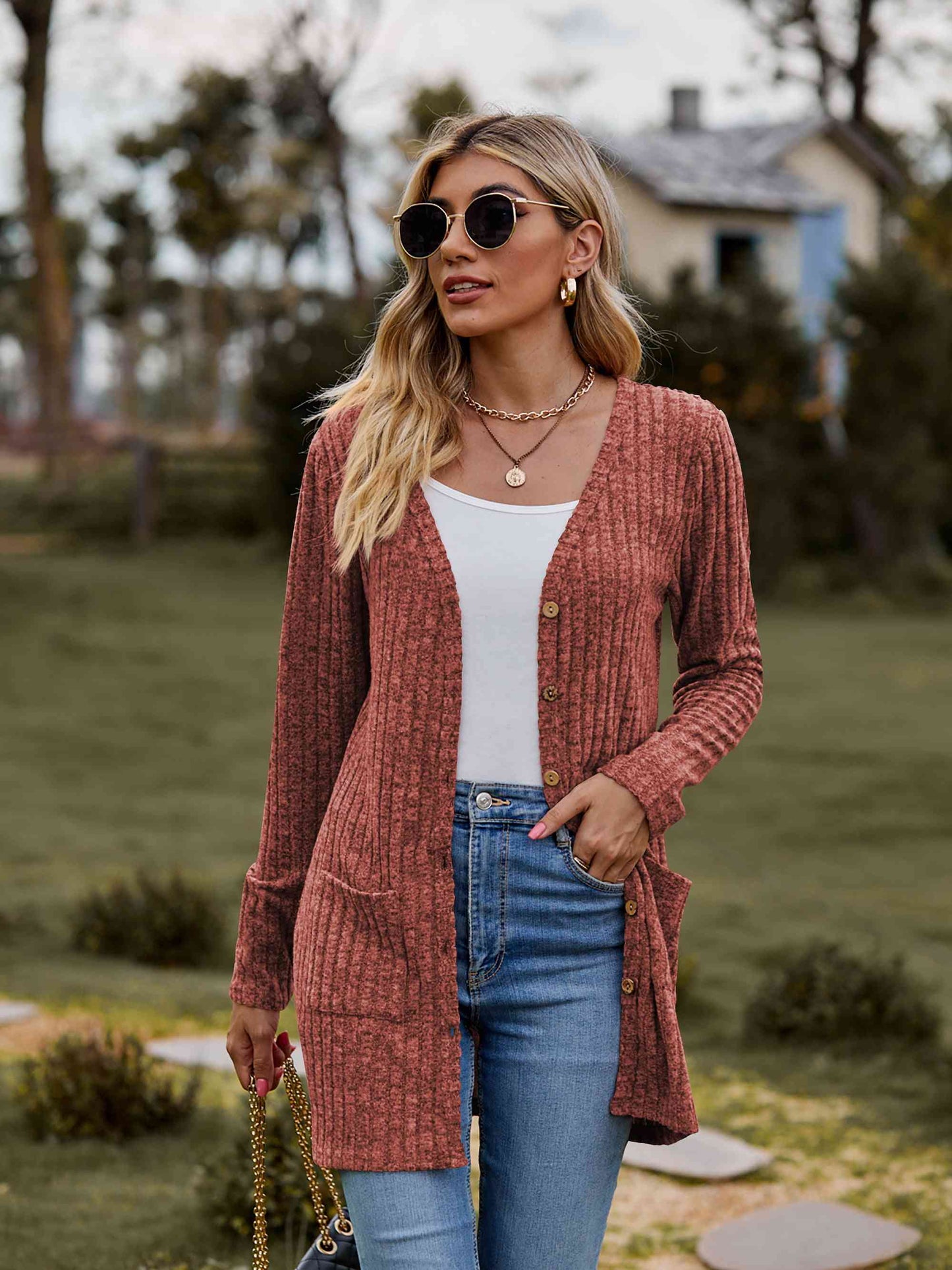 Fuzzy Soft Button Front Cardigan - 7 Color Options