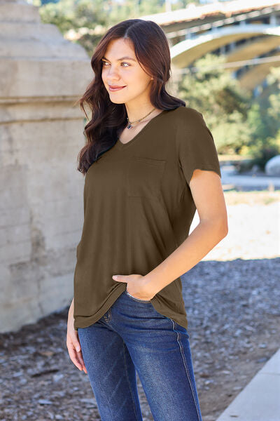 The Staple Stretchy V-Neck Short Sleeve Tee - 3 Color Options