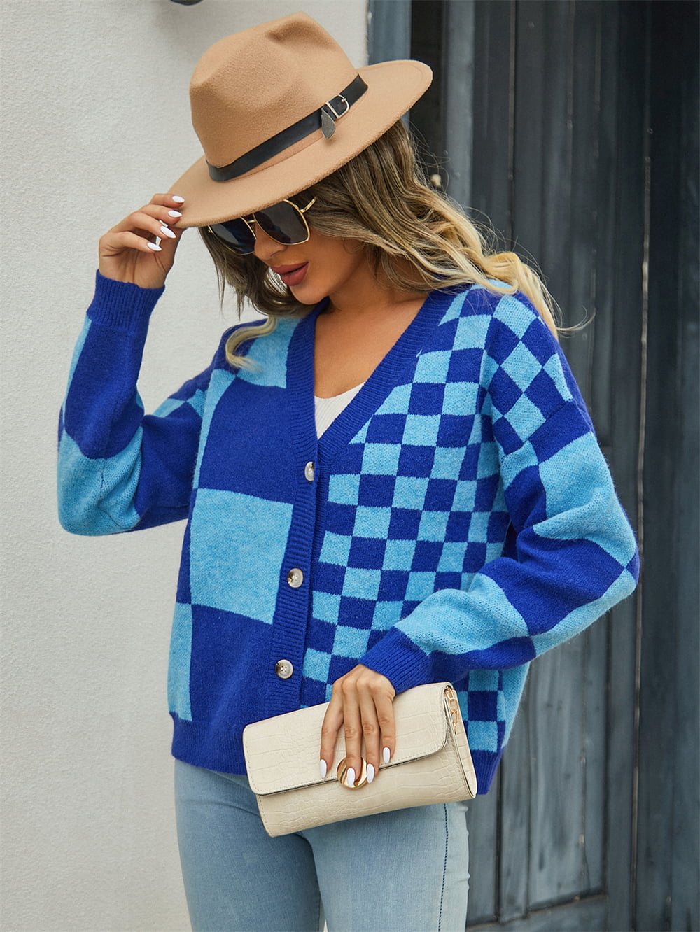 Wonderland Mixed Checker Cardigan - 4 Color Options