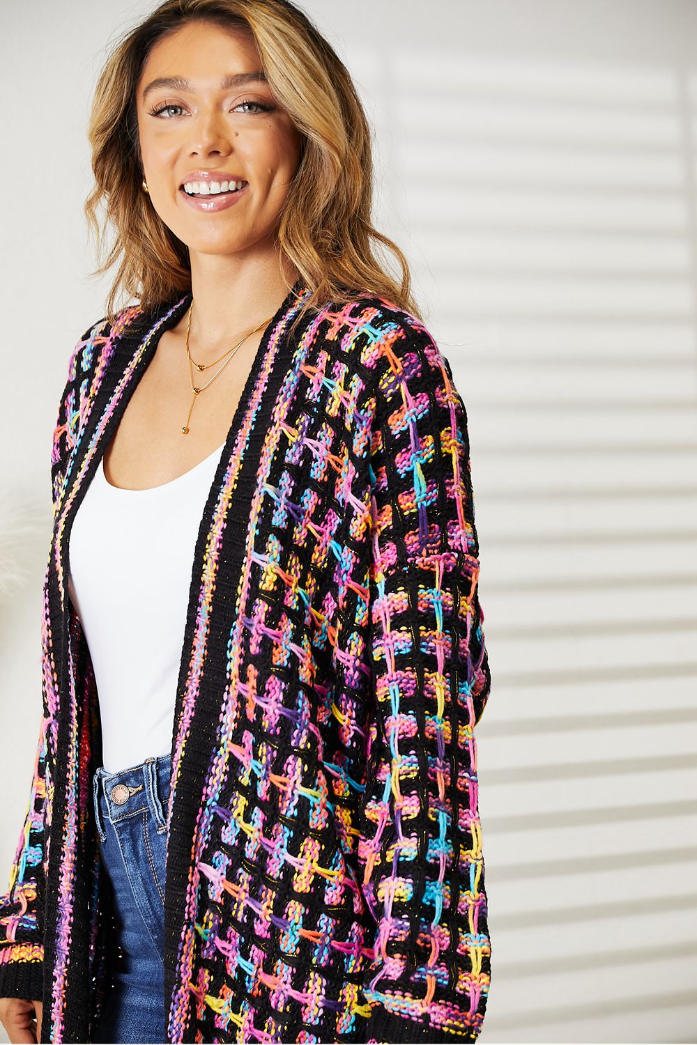 Black Multi Fringe Duster Cardigan