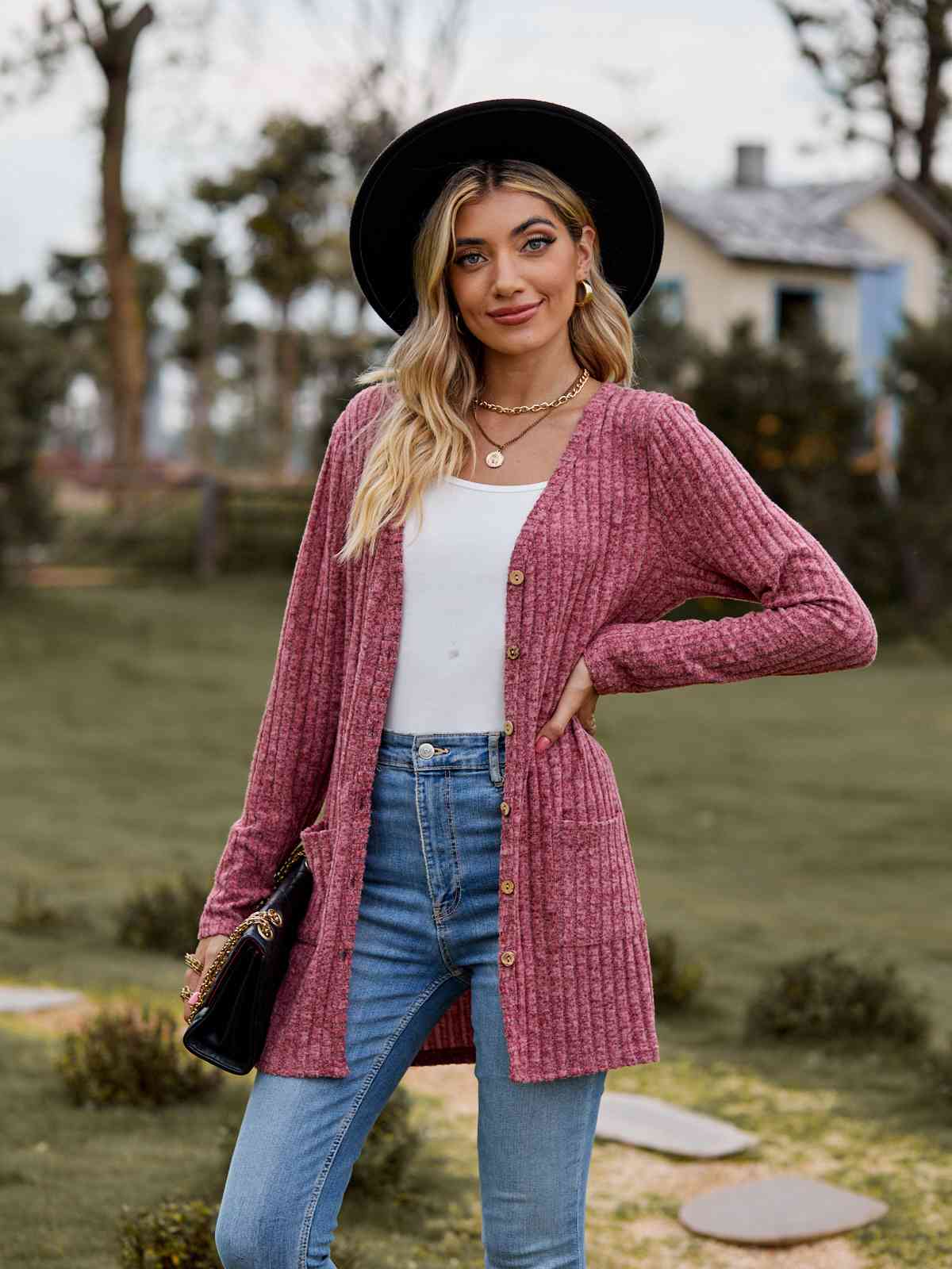 Fuzzy Soft Button Front Cardigan - 7 Color Options