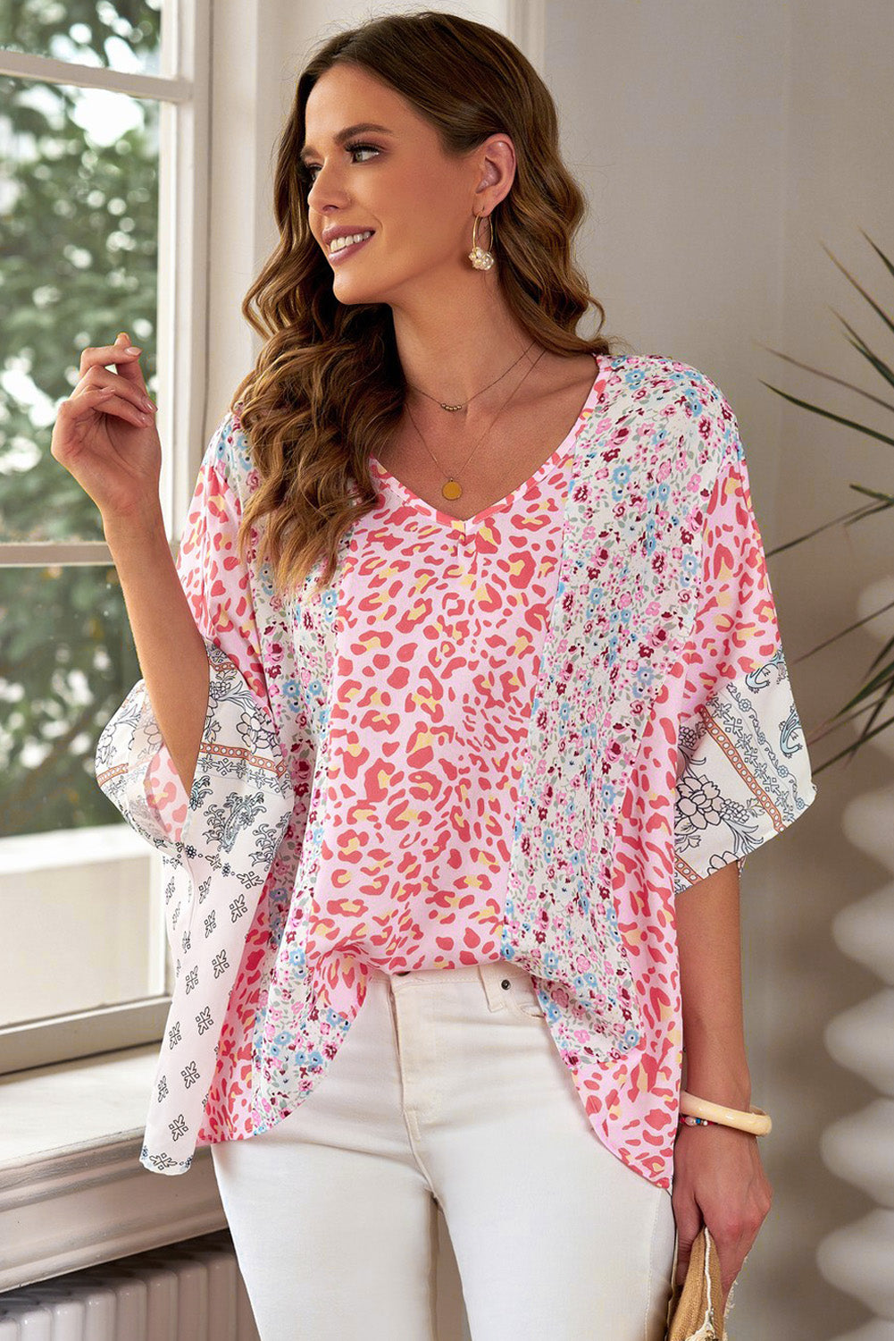 Cali Mixed Print Blouse