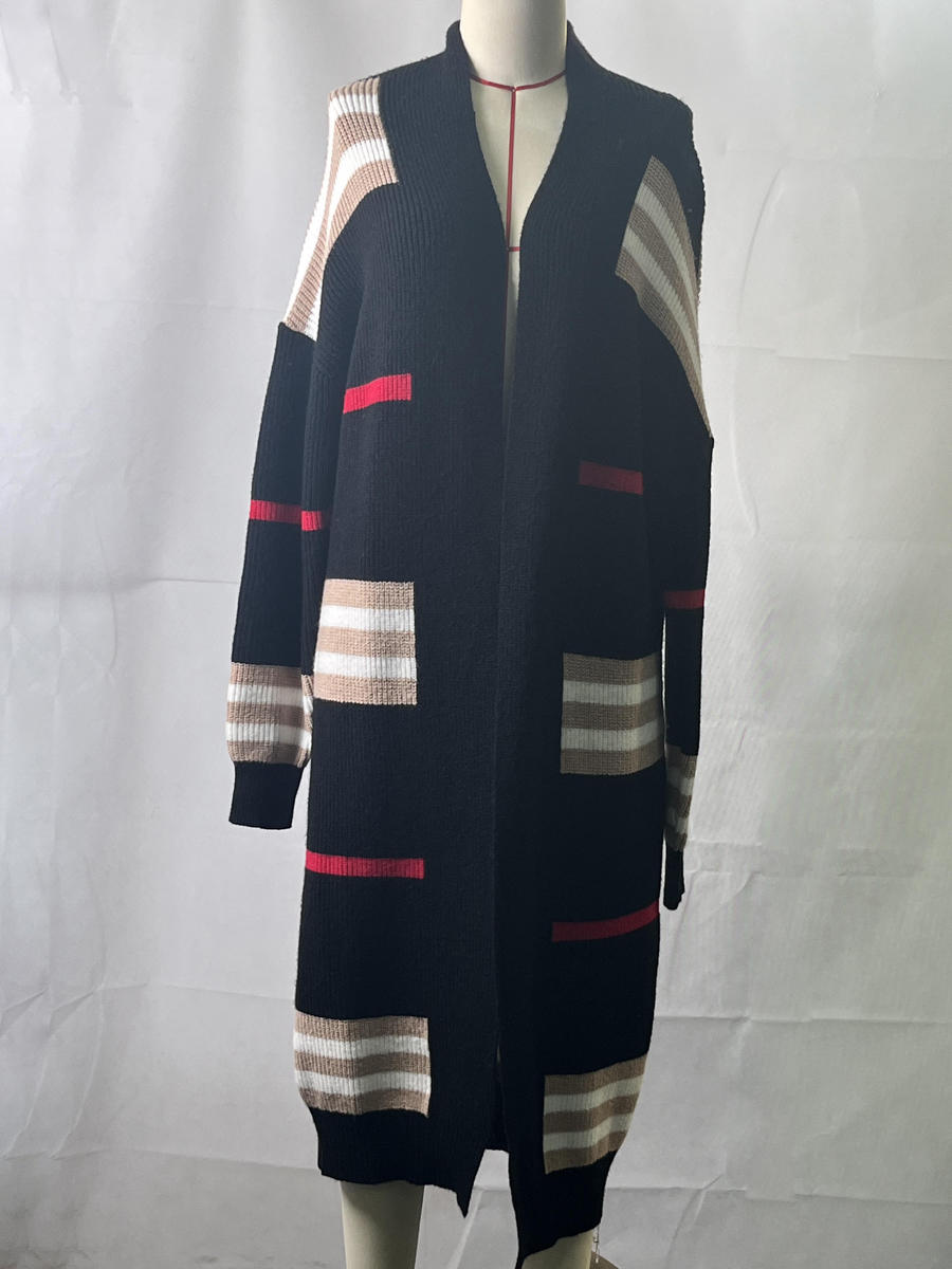 "The Burbs" Oversized Striped Knit Duster Cardigan - 2 Color Options