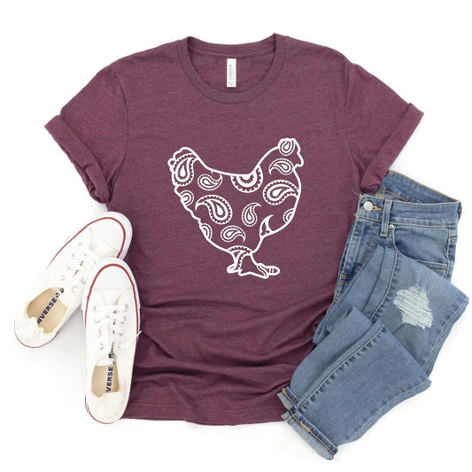 Paisley Chicken Graphic Tees~4 color options